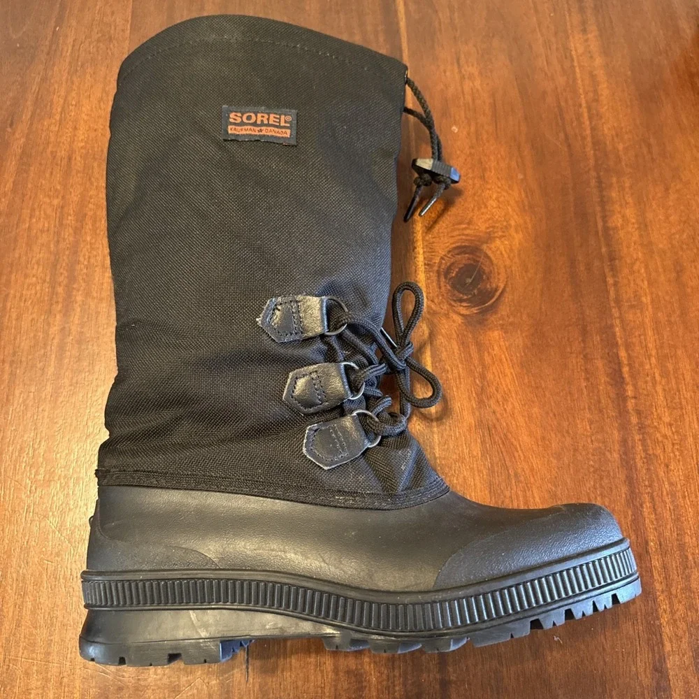 Vintage Sorel Kaufman Canada Winter Boots Mens 10 Black Pac Boots Felt‎ Lined